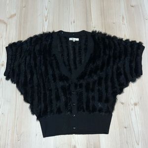 Fur Striped 5 Button Sweater